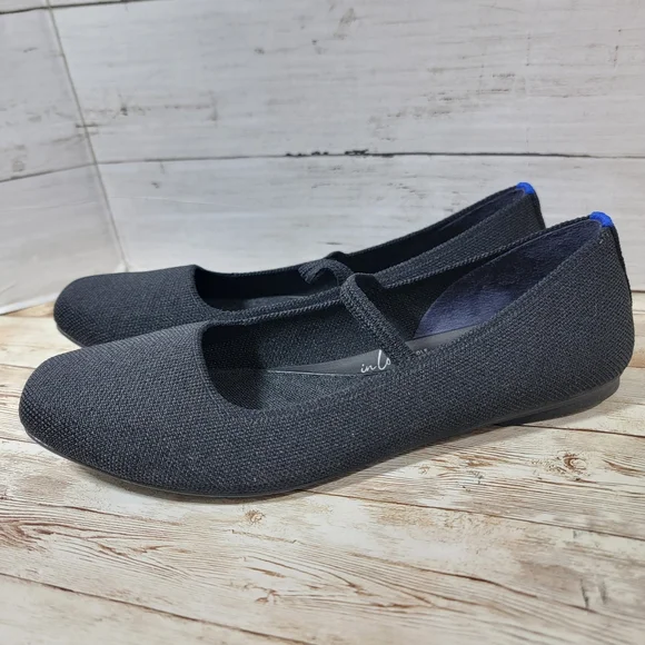 Rothy's The Max Square Toe Mary Jane In black US W 10 - Picture 1 of 11